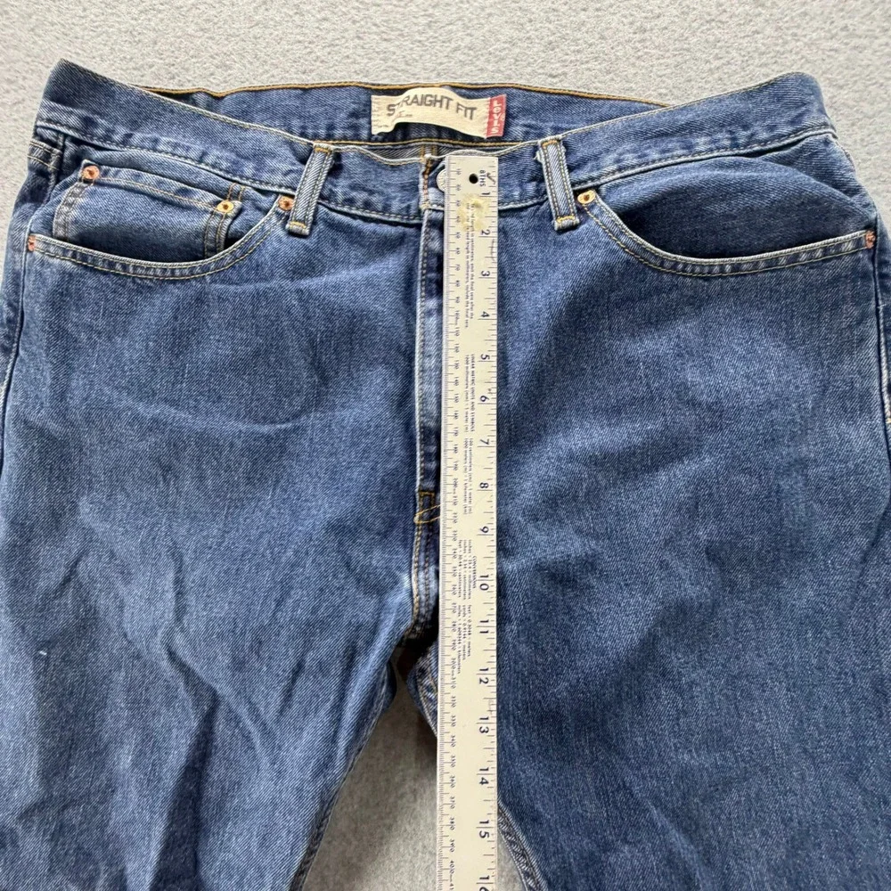 Levis 505 Mens Straight Fit Jeans 36x32 Medium Wash Blue 100% Cotton Denim
